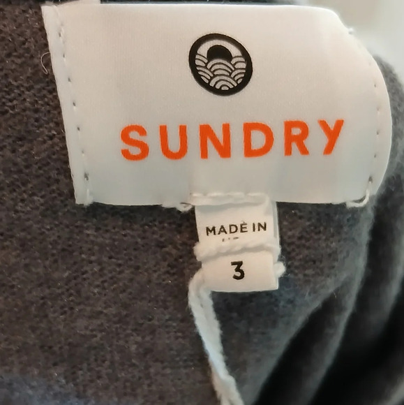 Sundry Women's Multi Stripe Hoodie in Charcoal size Large - Picture 8 of 13